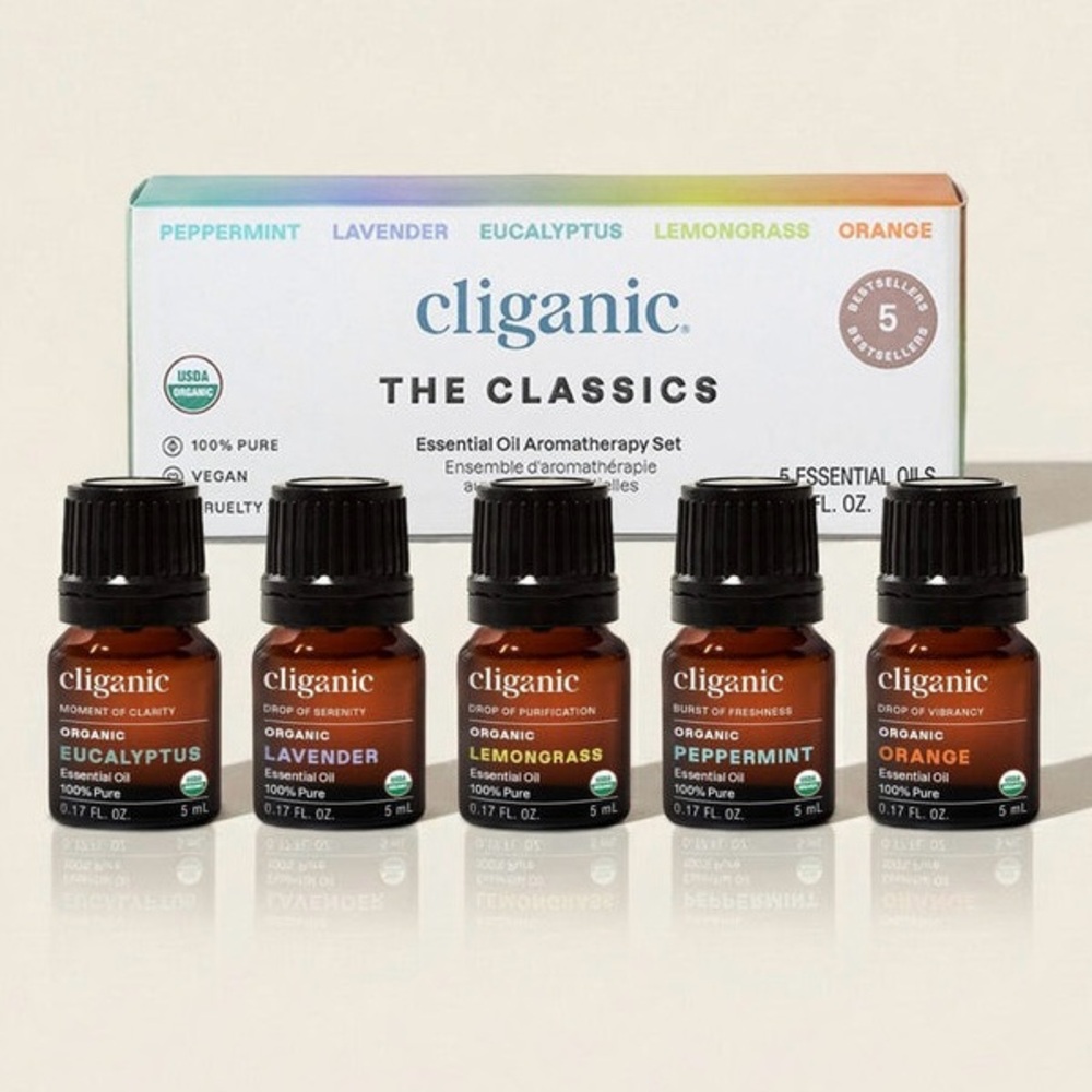 Cliganic The Classics 5-Piece Essential Oil / Aromatherapy Set - New in Box